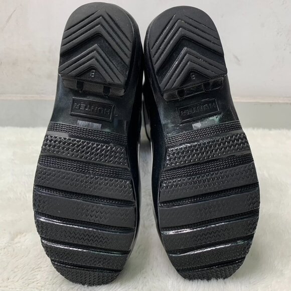 Hunter Kids Girl Boy Black Reflective Glossy Rubber Tall Rain Boots Size 5B / 6G - Picture 14 of 16